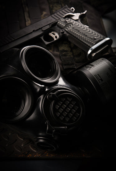 C-7M Mask next to Pistol