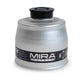 Front close up shot of the VK-530 smoke filter, with the MIRA Safety logo in view on the label.