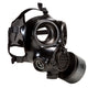 Three quarter view of the CM-7M Military Gas Mask