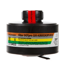 Front view of the DOTpro 320 40mm gas mask filter