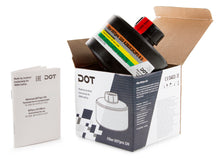 Full view of the DOTpro 320 40mm gas mask filter, with box and instructions