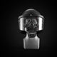 Front profile of the Tactical Air-Purifying Respirator mask (TAPR) connected to a riot control helmet