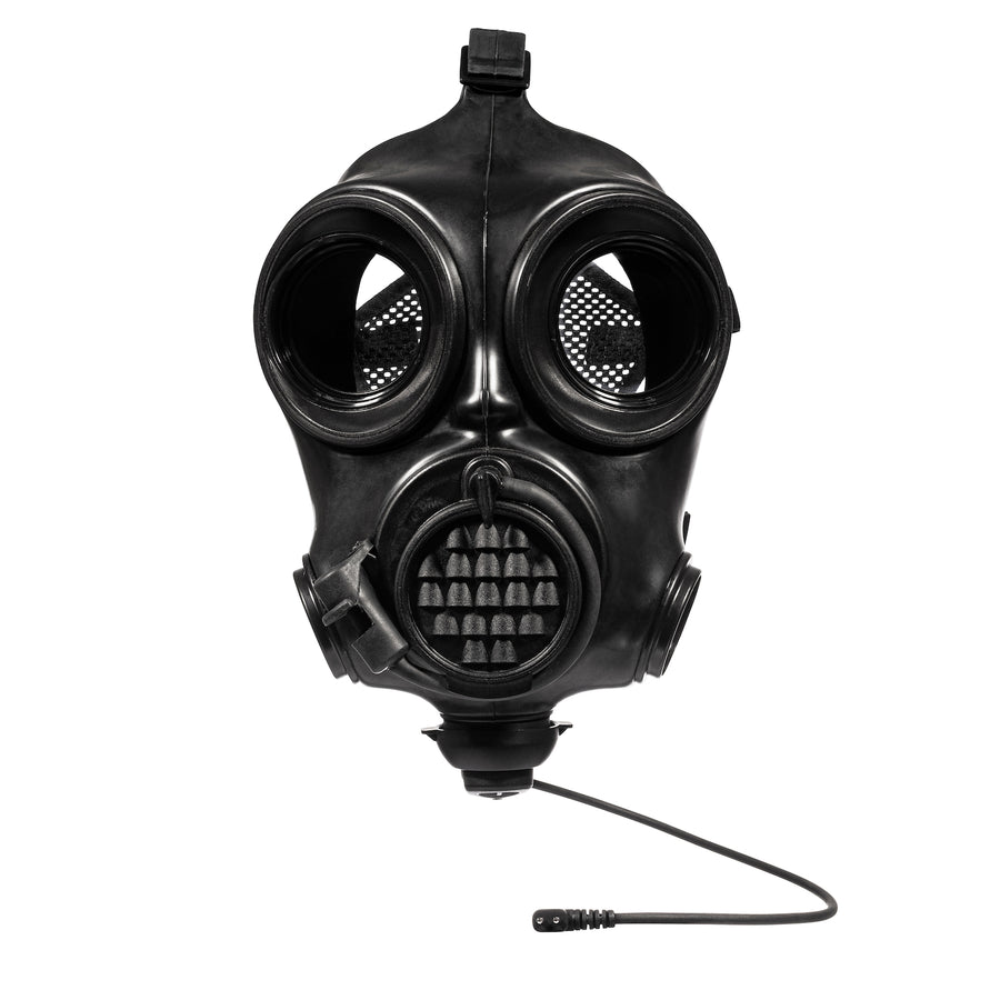 MIRA Safety Gas Mask Microphone connected to a CM-7M Military Gas Mask