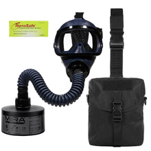 Kids gas mask kit on white background