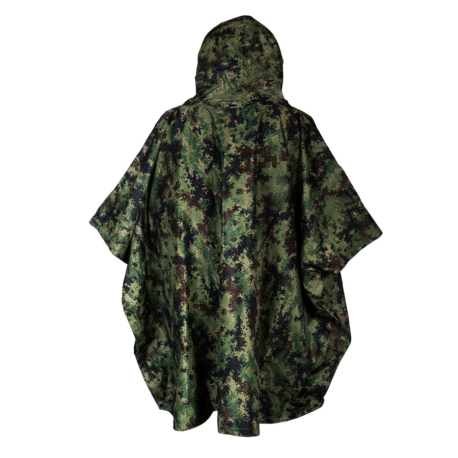 Back of M4 CBRN Military Poncho in the M-MDU-10 color scheme