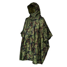 Three quarter shot of the M4 CBRN Military Poncho in the M-MDU-10 color scheme