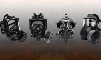 Types of gas masks from MIRA Safety: half-face TAPR, full-face CM-6M, CM-7M, CM-8M, and C21 respirators