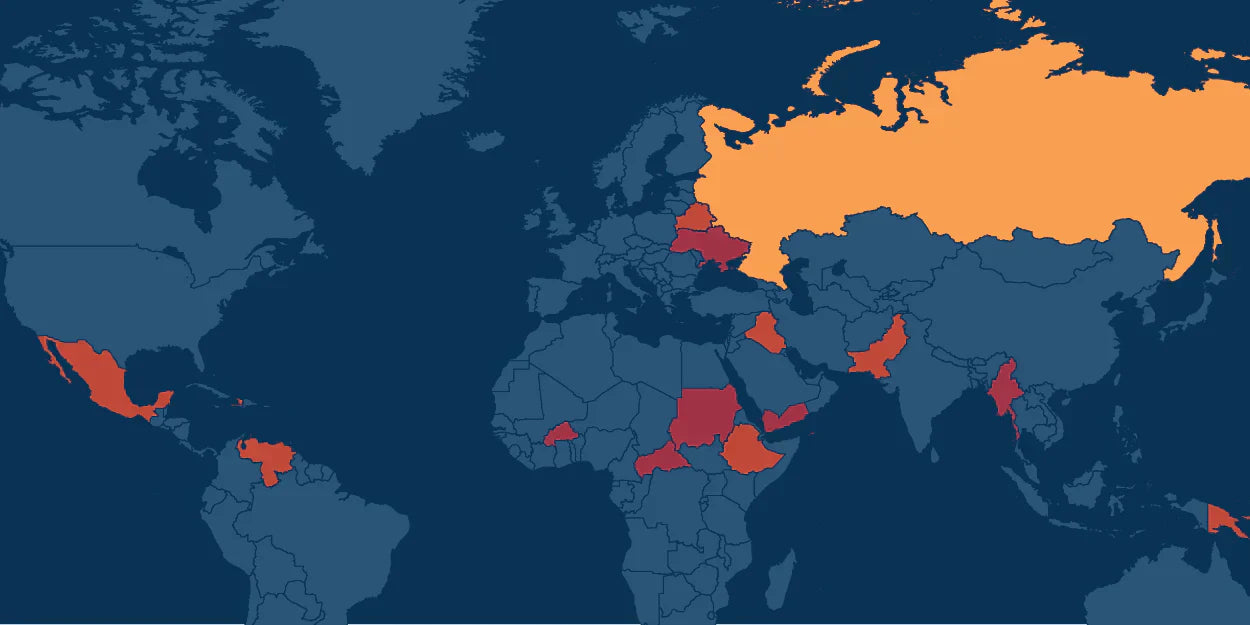The 10 Most Dangerous Countries in the World in 2025