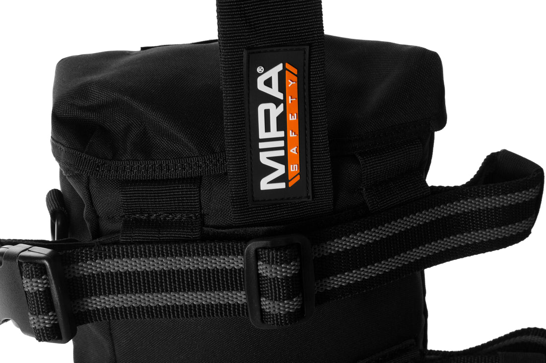 black drop leg gas mask pouch, MIRA Safety branded