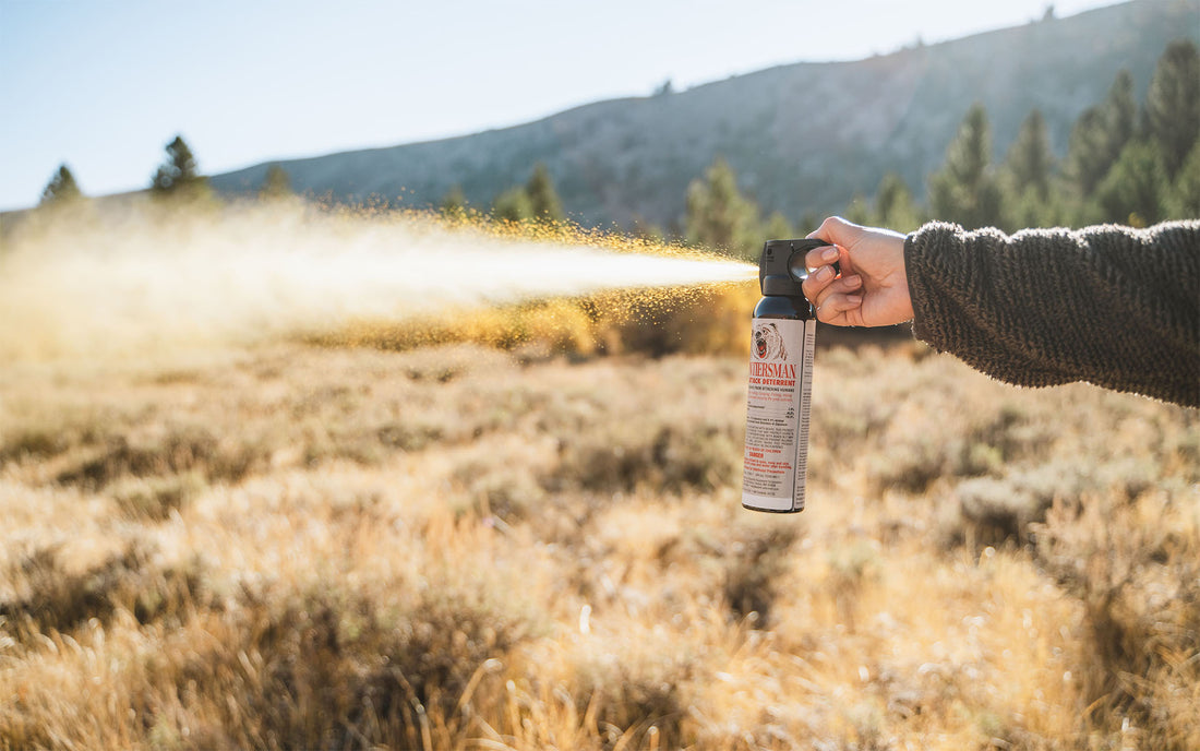 Pepper spray can in field