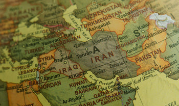 Map of Iran to highlight region with recent global conflicts and the importance of preparedness for civilians. 