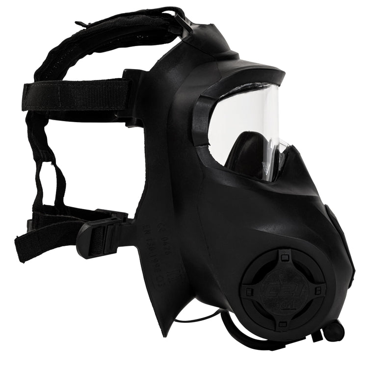 a Side view of the best full face next gen cbrn respoirator