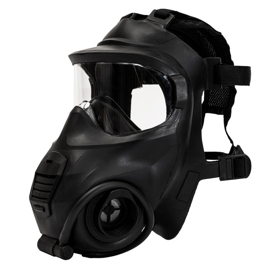 A three quarter view of the c21 full face respirator gas mask