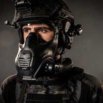 A profile view for a the c21 gas mask lifestyle image
