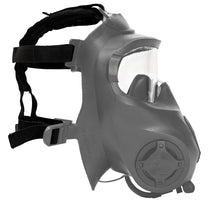 A head harness displayed without the face piece of the c21 gas mask