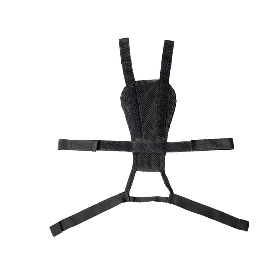 Black baby carrier on a white background