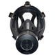 Front, medium shot of the CM-I01 respirator in green with a NBC-77 SOF filter attached.