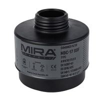 3/4 view of the NBC-17 filter, showing its label