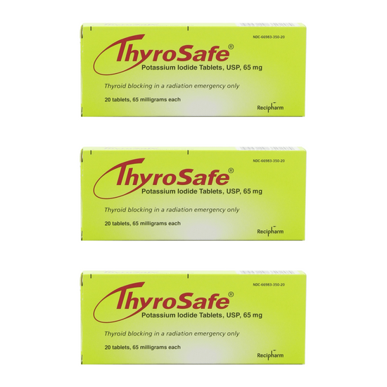 Five Thyrosafe KI Tablet Boxes Bundled