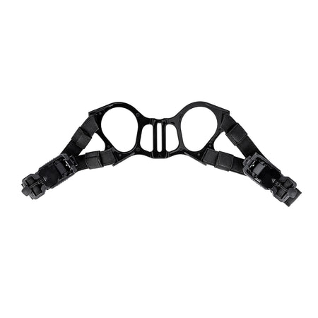 Front center, medium shot of the head harness fidlock helmet adapter for the TAPR mask.