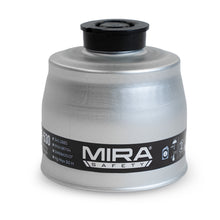 Front close up shot of the VK-530 smoke filter, with the MIRA Safety logo in view on the label.