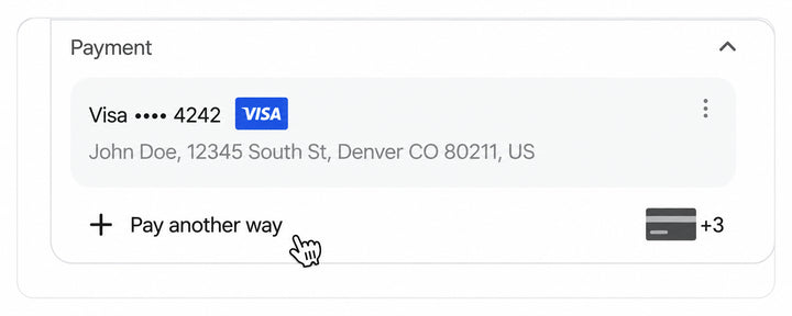 Select "Pay another way" or check out as a guest.