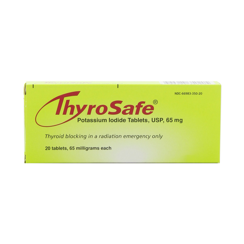 Thyrosafe KI potassium iodide tablets packaging front view