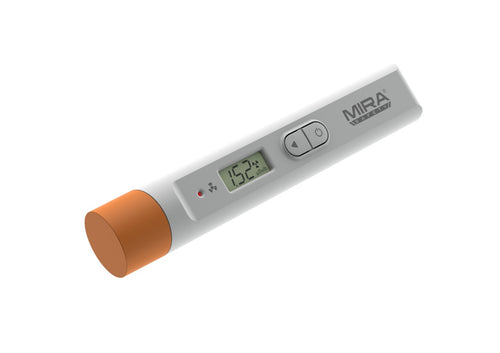The MIRA Safety Geiger-1 radiation detector on white background