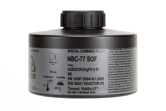 40mm CBRN gas mask filter included in the MIRA Safety Nuclear Survival Kit 