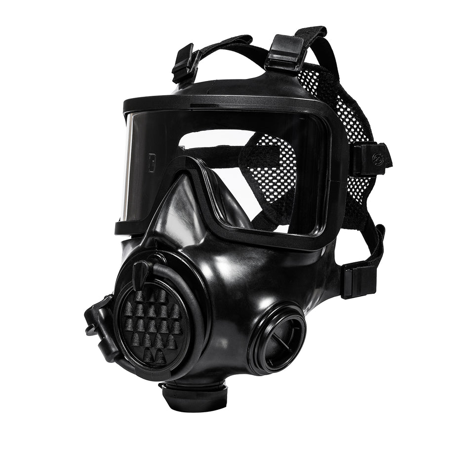 3/4 shot of the left side of the CM-8M gas mask