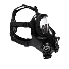 Head on shot of the right side profile of the CM-8M gas mask.