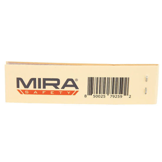 Open beige decon paper with color swatches and letters on a white background