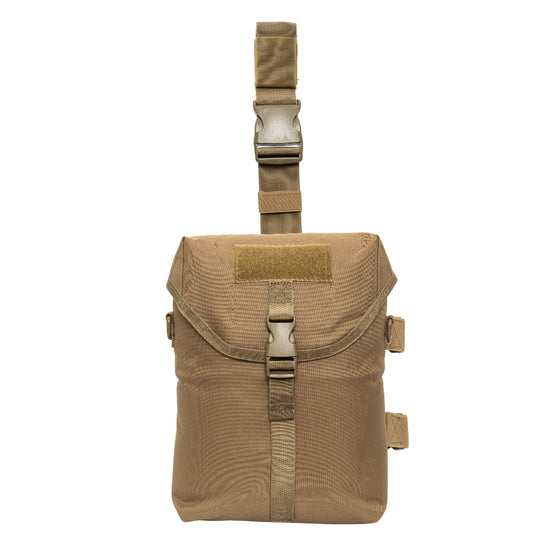 gas mask pouch in beige color front view