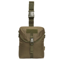 Brown tactical pouch with straps on a white background