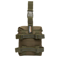 Olive green tactical pouch with MIRA logo on a white background