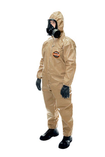 Side view of a man wearing the HAZ-SUIT HAZMAT Suit