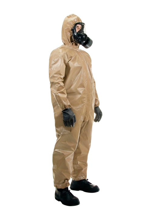 Three quarter view of a man wearing the HAZ-SUIT HAZMAT Suit