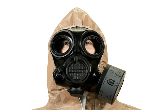 Hooded man wearing the HAZ-SUIT HAZMAT Suit