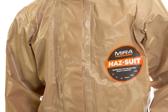 Chest closeup of a child wearing the HAZ-SUIT HAZMAT Suit