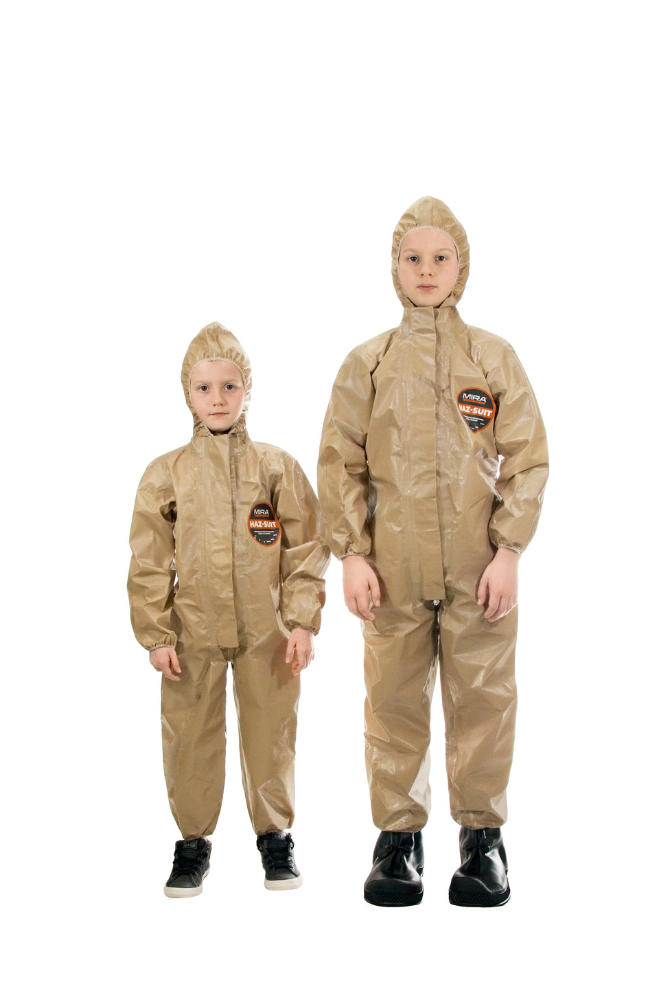 Two children wearing the HAZ-SUIT HAZMAT Suit