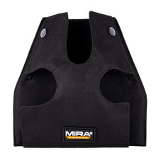 Front view of the MIRA Safety MB-90 MOLLE Pouch, without a PAPR installed, in black