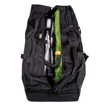 Side view of the CBRN Animal Ark Dog Gas Mask in the included duffle bag
