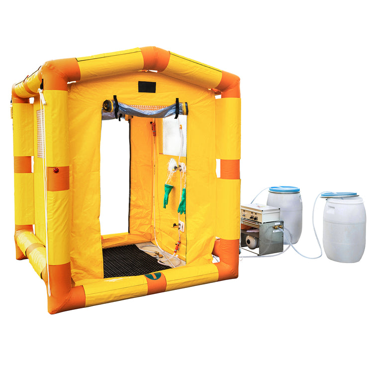 DS-1 CBRN Decontamination Shower fully assembled, on white background