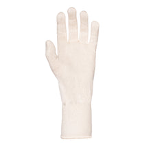 Left glove palm view of the MIRA Safety HAZ-GLOVES butyl glove liner