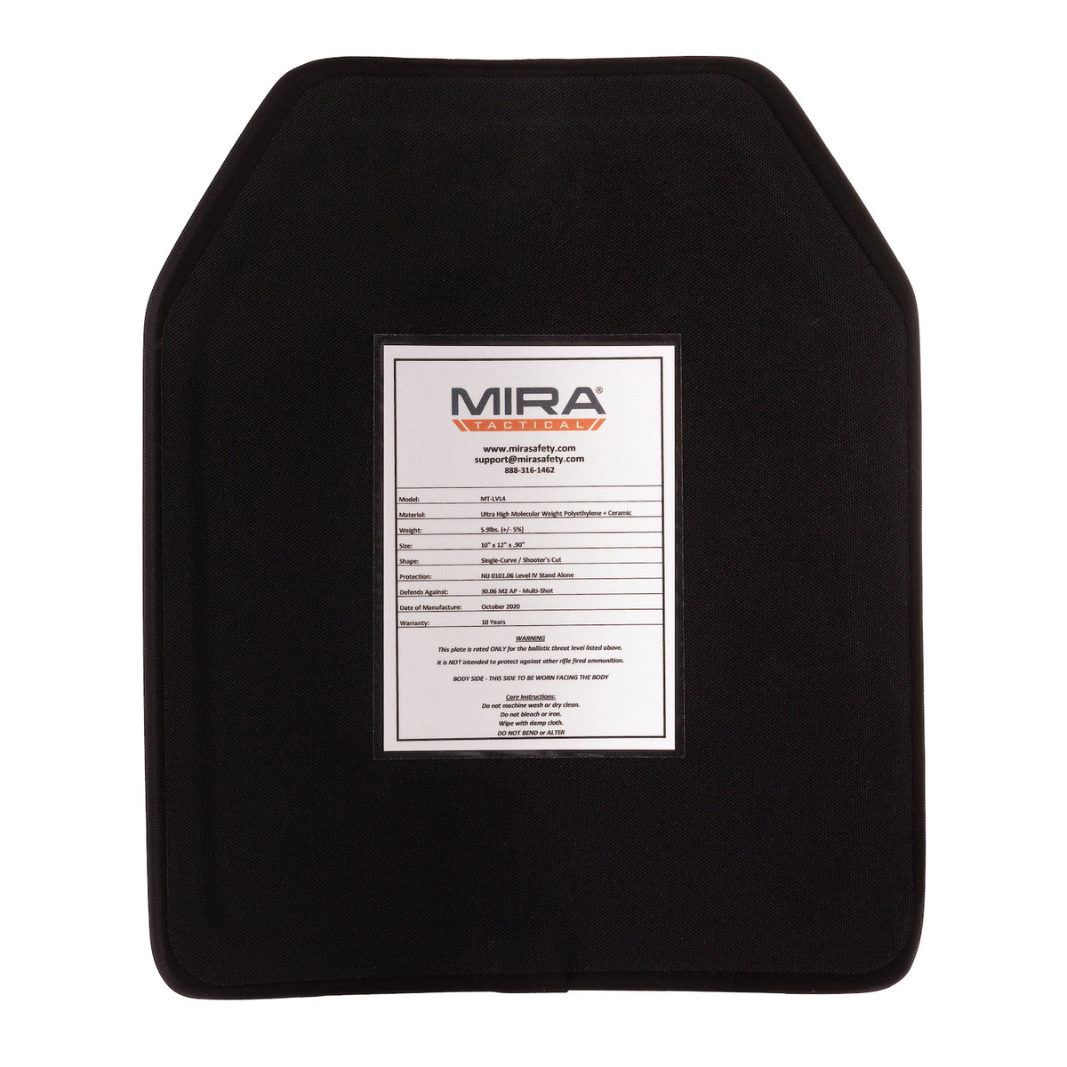 Tactical Level 4 Body Armor Plate MIRA Safety