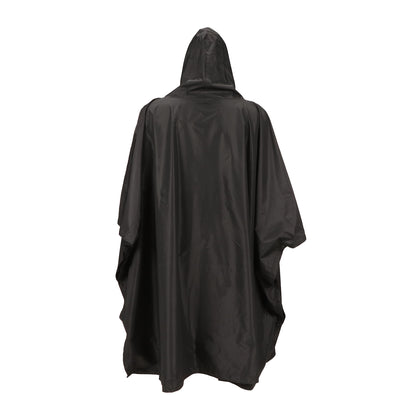 Back shot of the M4 CBRN Military Poncho in black